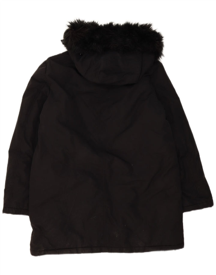 Jaqueta Parka Oversized com Capuz Zara para Mulher Reino Unido 16 Grande Poliéster Preto