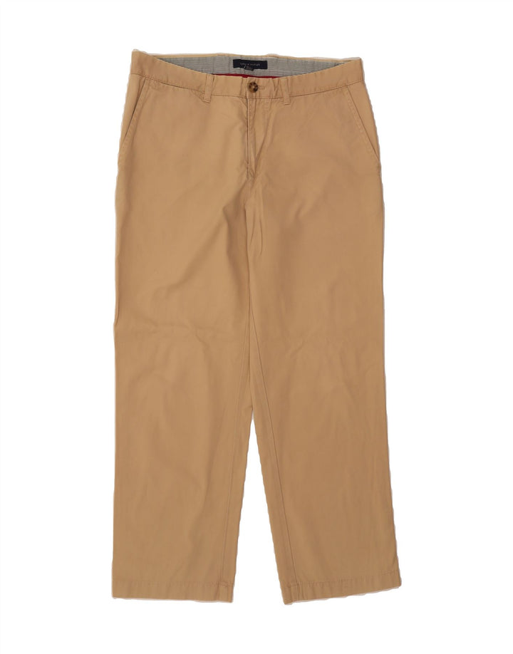 TOMMY HILFIGER Mens Straight Chino Trousers W34 L30 Beige Cotton Vintage Tommy Hilfiger and Second-Hand Tommy Hilfiger from Messina Hembry 