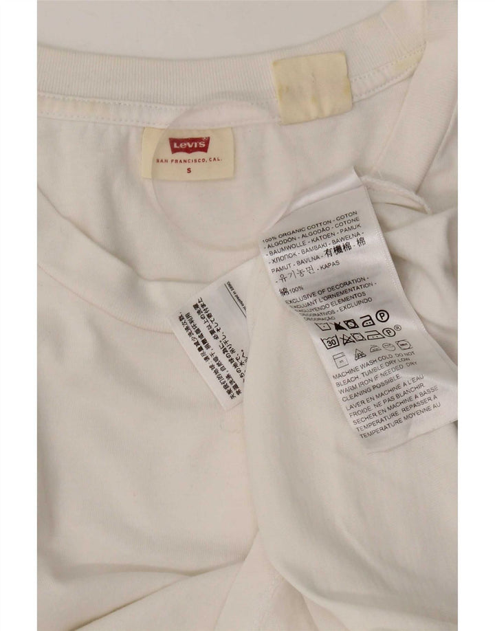 Camiseta feminina Levi's Top UK 10 pequeno algodão branco