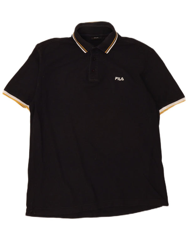 Camisa Polo Masculina Fila XL Algodão Preto