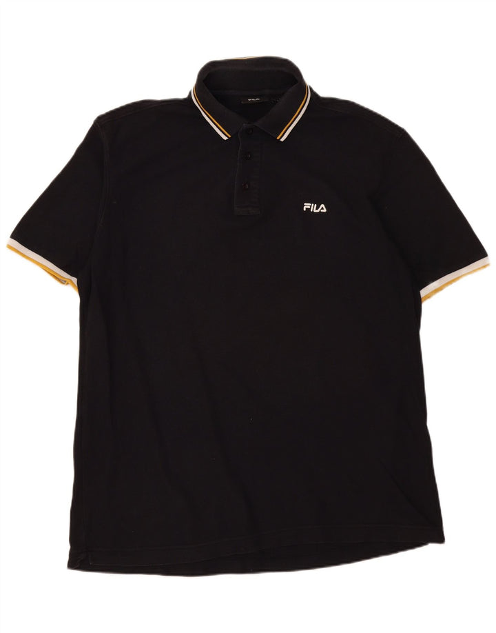 Camisa Polo Masculina Fila XL Algodão Preto