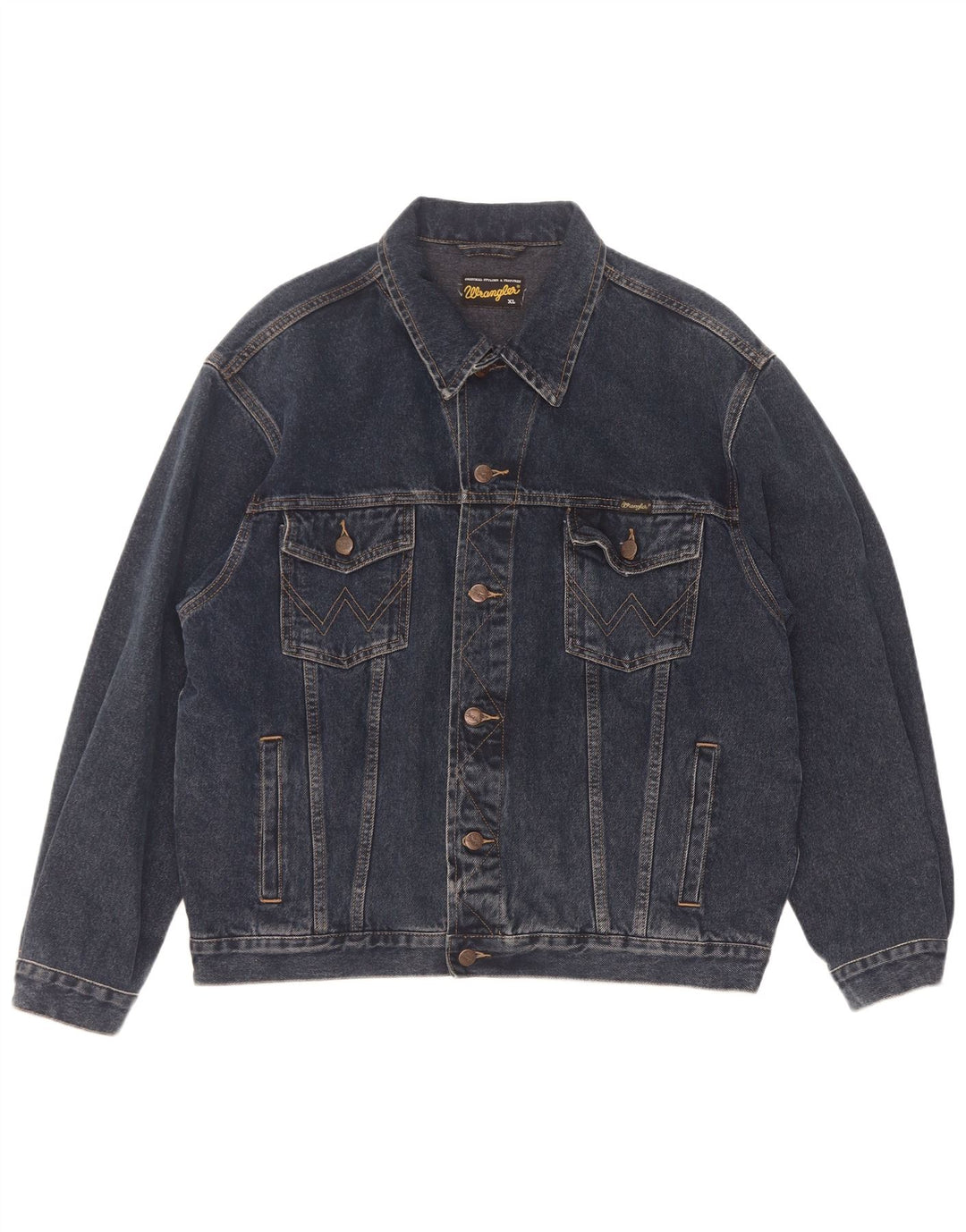 Jaqueta jeans Wrangler masculina UK 42 XL algodão azul