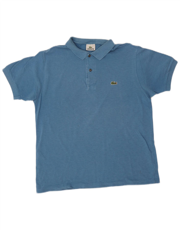 Camisa polo masculina Lacoste tamanho 5 grande algodão azul