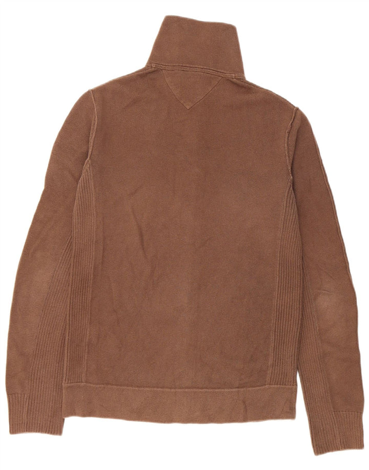 Suéter cardigã masculino Tommy Hilfiger algodão marrom médio