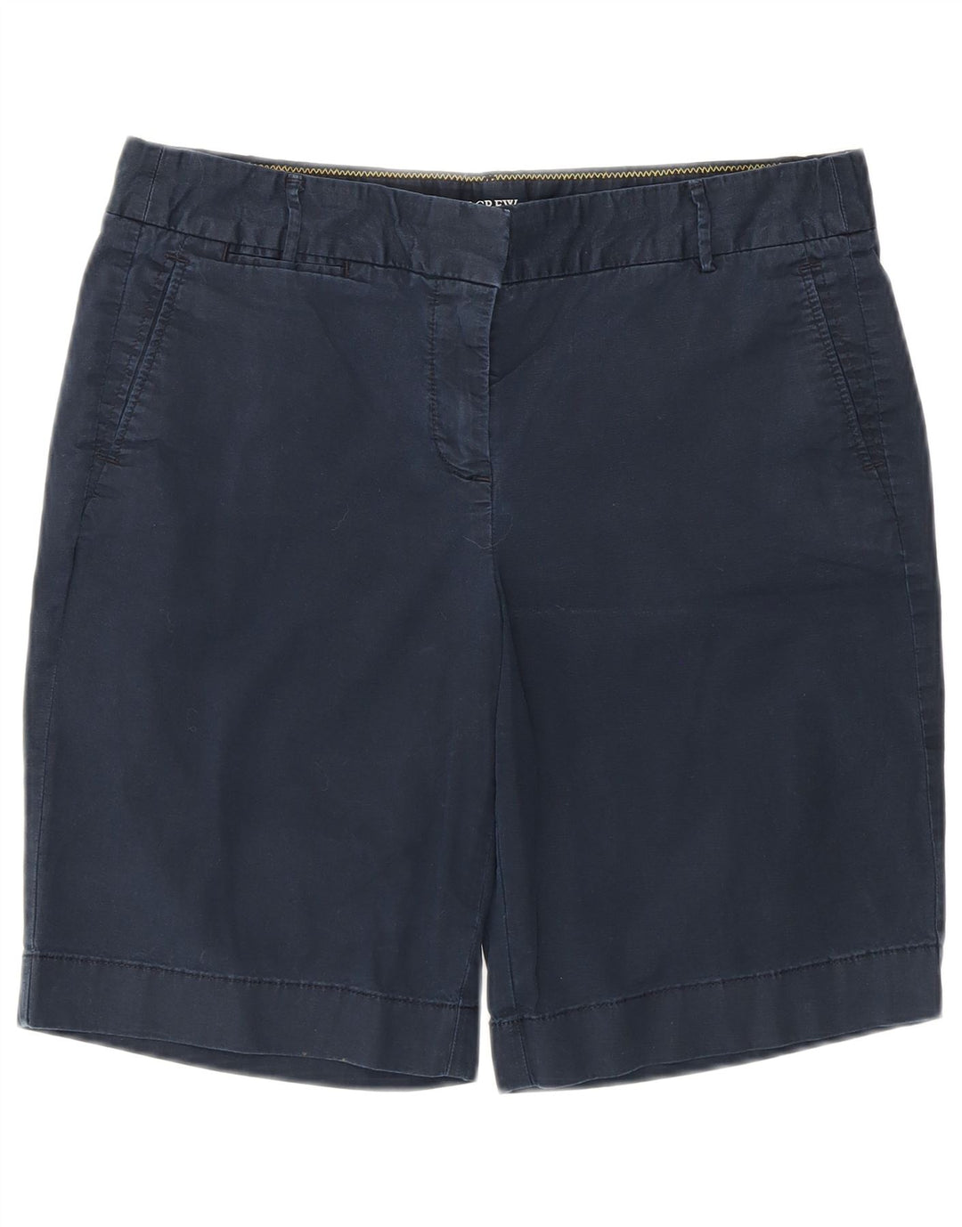 J. CREW Shorts Chino feminino US 6 médio W32 algodão azul marinho