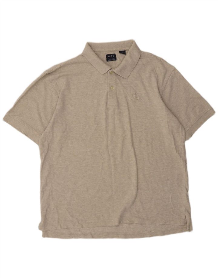 Camisa polo masculina IZOD XL algodão manchado bege