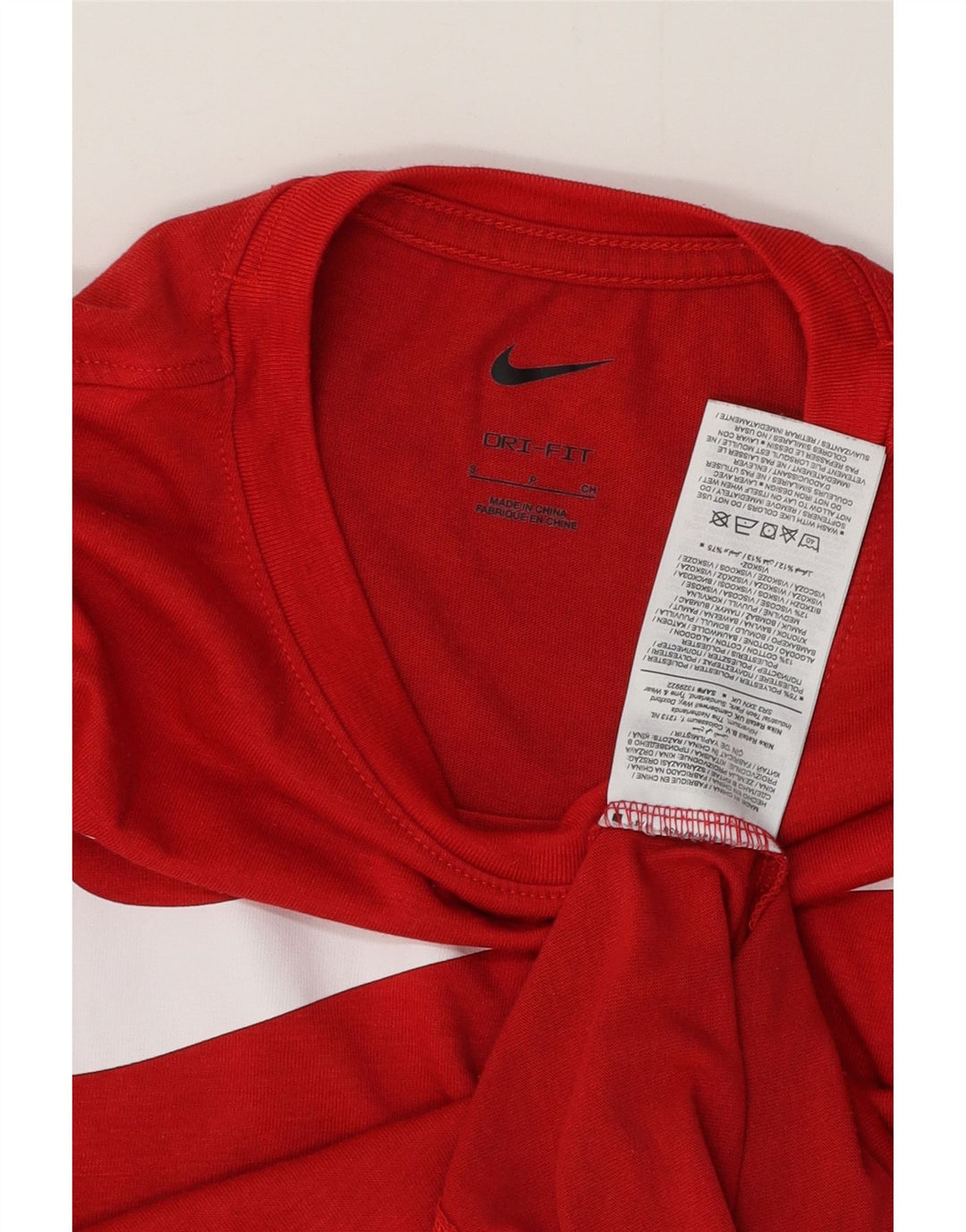 Camiseta masculina NIKE Dri Fit Graphic Top pequeno poliéster vermelho