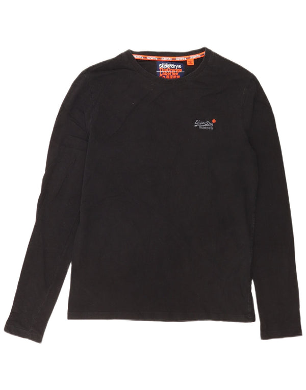 Superdry Mens Top Manga Longa Médio Algodão Preto