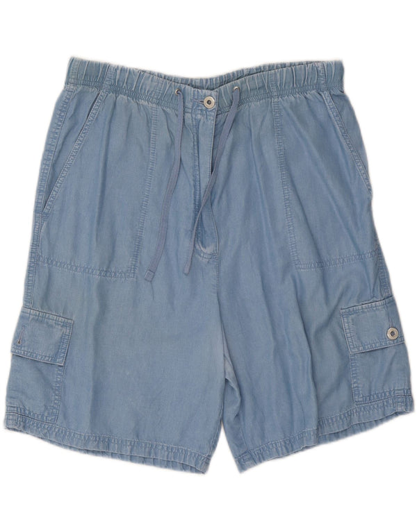 Shorts cargo feminino de cintura alta Marks & Spencer Reino Unido 16 grande W34 azul lycra