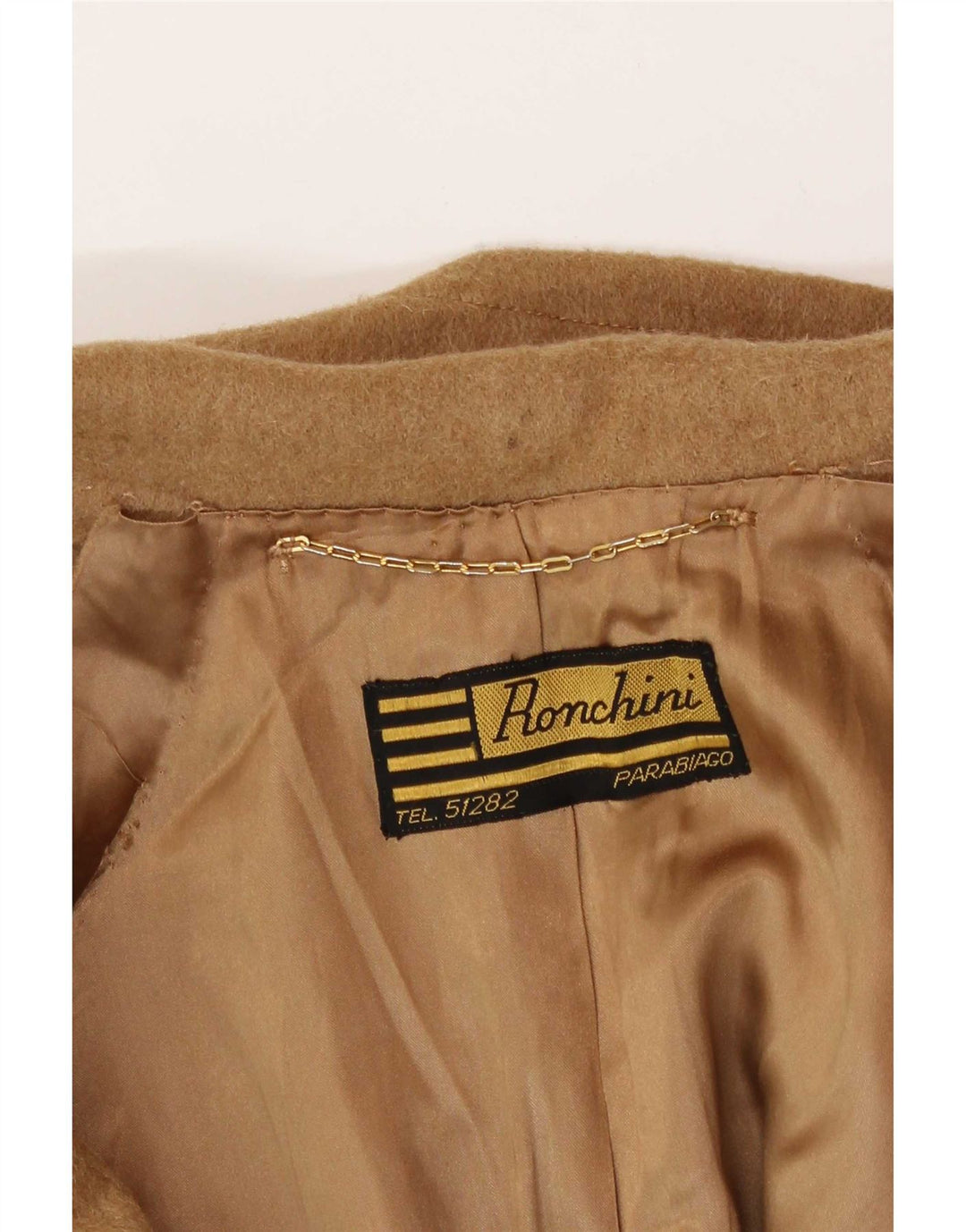 Casaco feminino vintage com peito duplo UK 14 bege médio