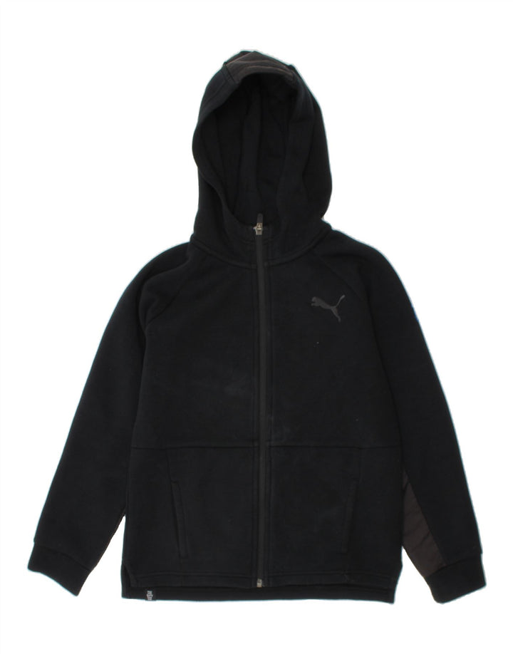 PUMA Boys Zip Hoodie Sweater 9-10 Years Black Cotton Vintage Puma and Second-Hand Puma from Messina Hembry 