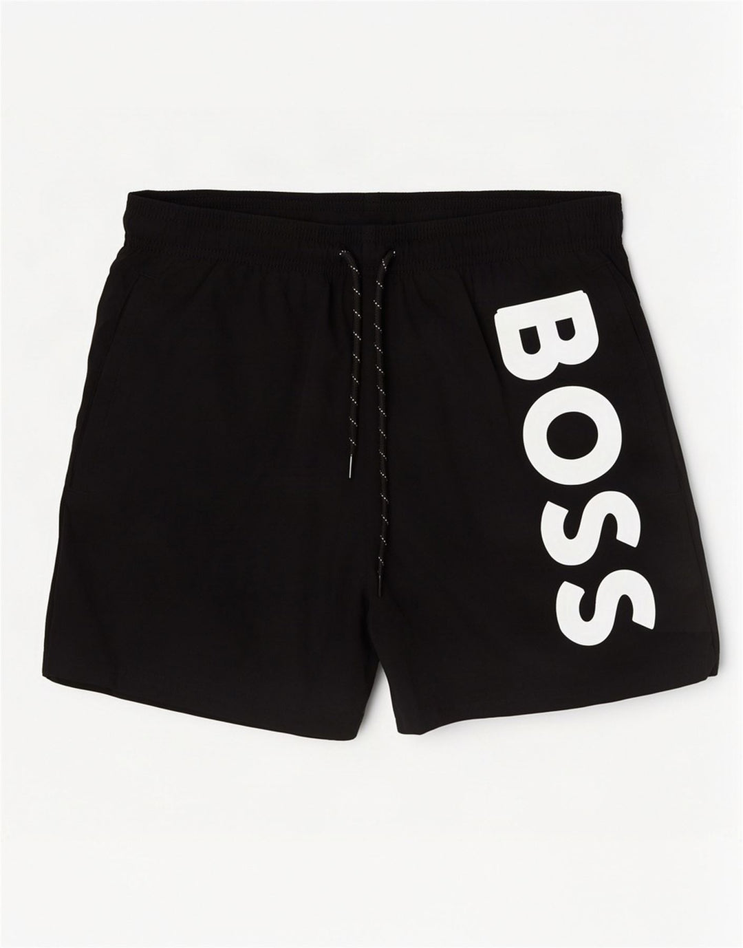 Hugo Boss Shorts de natação masculino gráfico médio preto poliamida