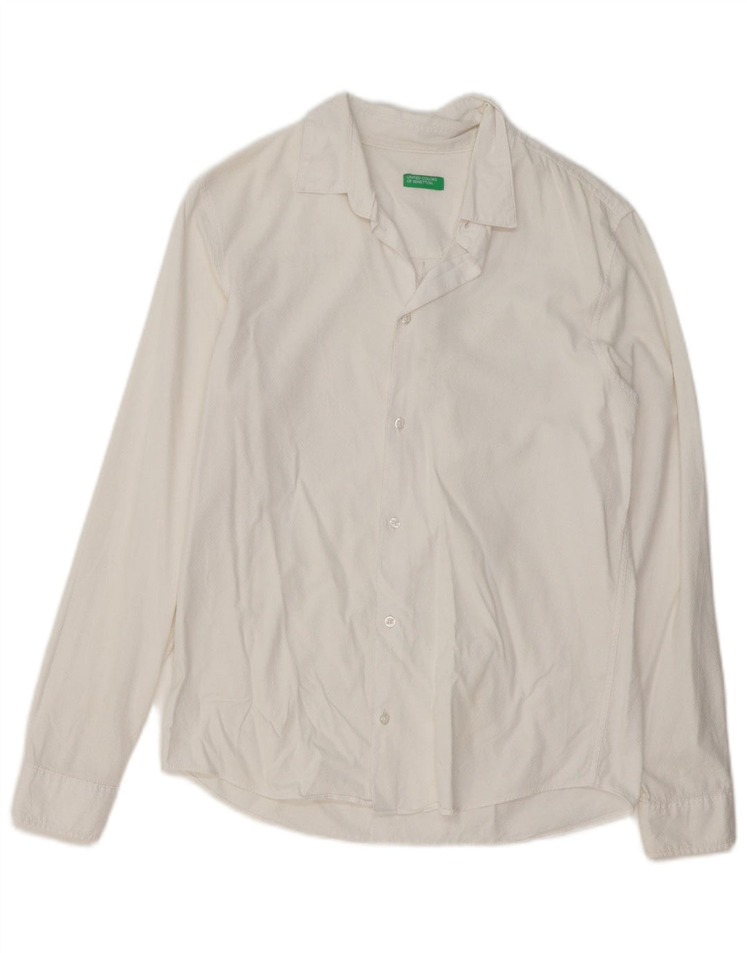 Camisa BENETTON Menino 13-14 Anos 3XL Algodão Branco