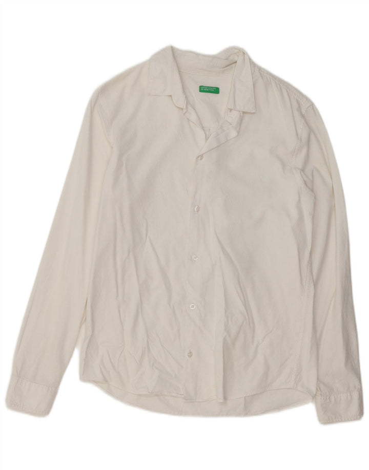 Camisa BENETTON Menino 13-14 Anos 3XL Algodão Branco