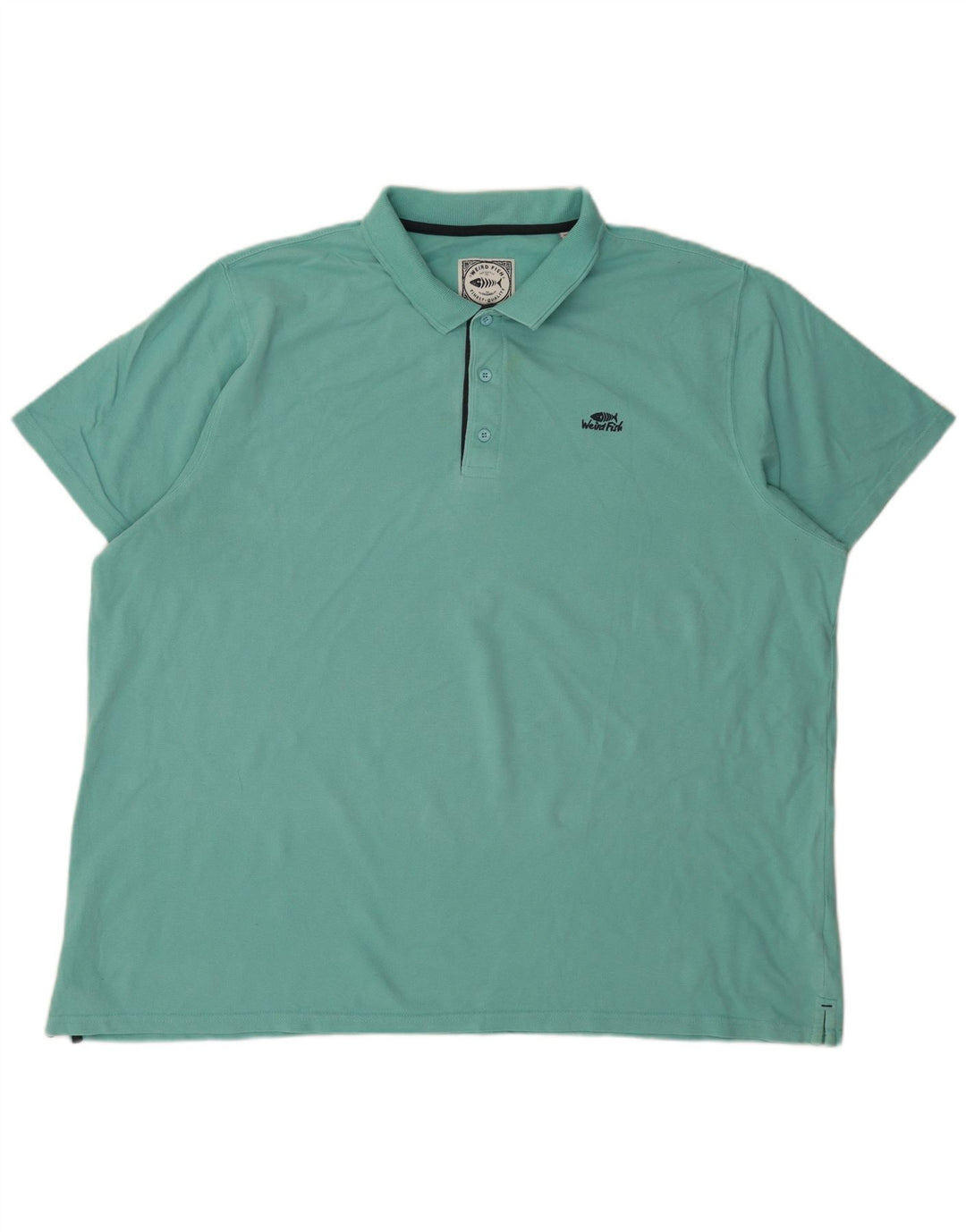 Camisa polo masculina Weird Fish 4XL algodão turquesa