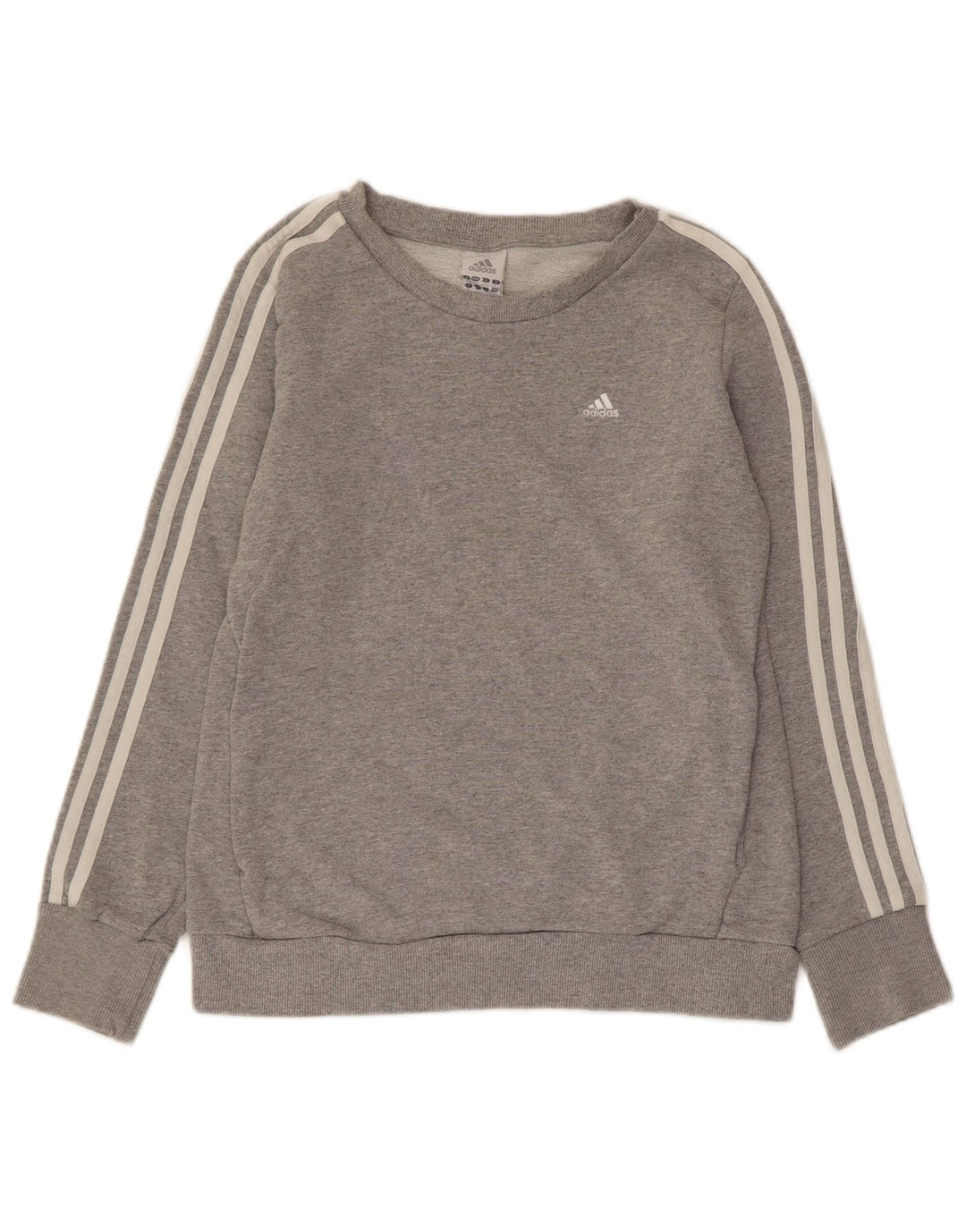ADIDAS Womens Sweatshirt Jumper UK 10 Pequeno Cinza Algodão