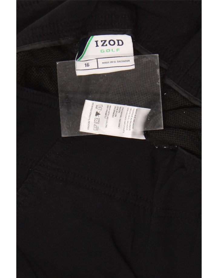 Shorts Chino feminino IZOD US 16 2XL W38 preto rayon
