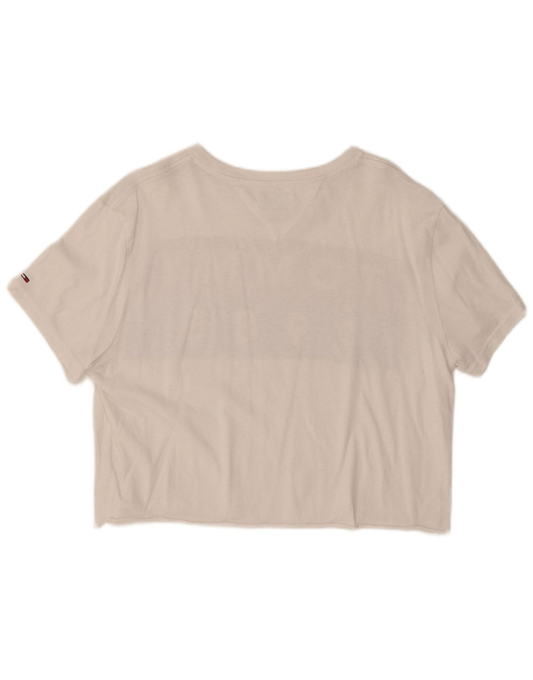 TOMMY HILFIGER Camiseta Feminina Crop Graphic Top Reino Unido 16 Grande Branco