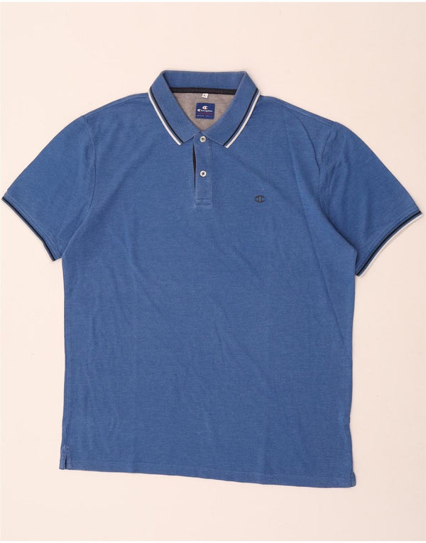 Camisa polo masculina CHAMPION grande listrada azul