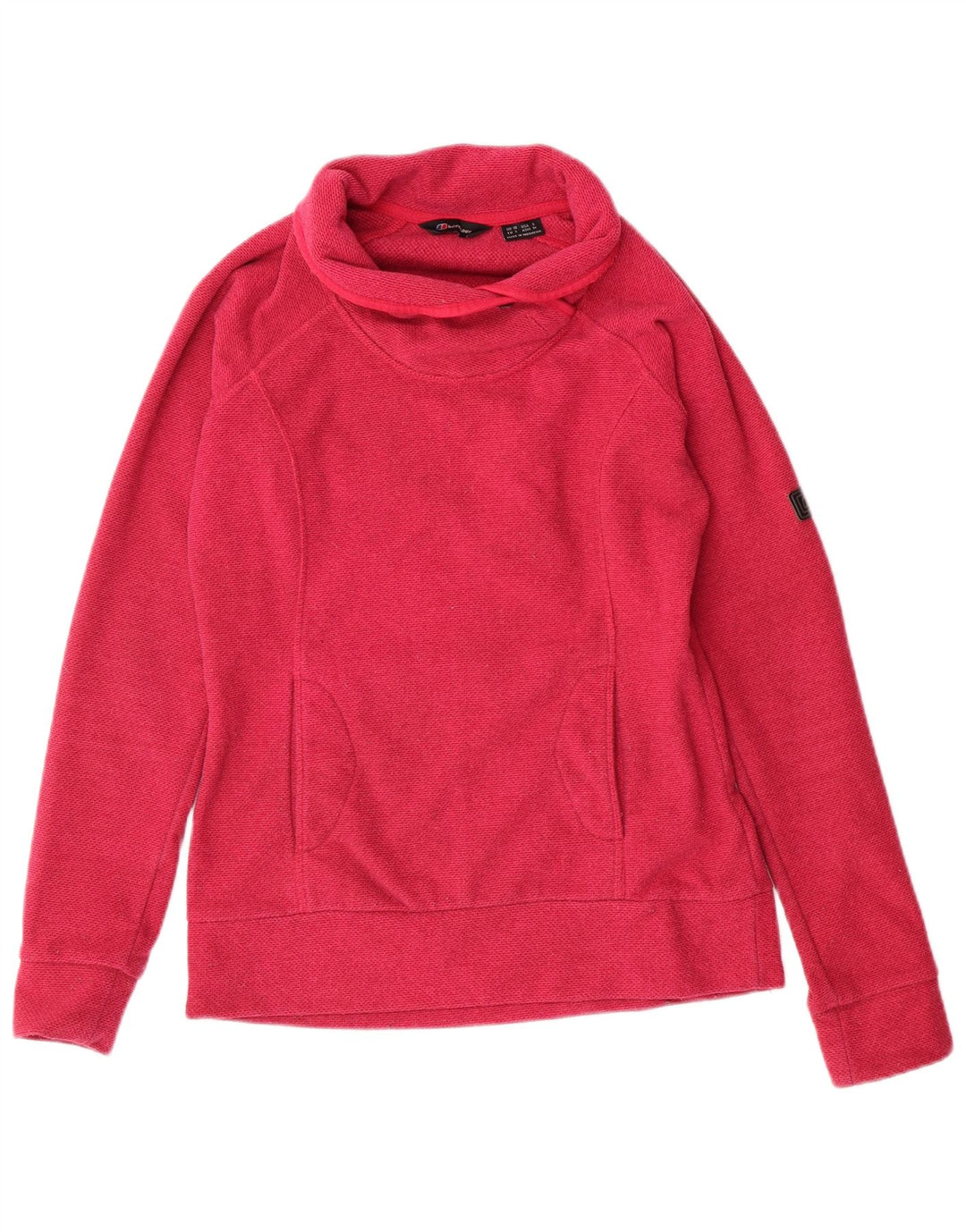 Suéter feminino BERGHAUS com gola redonda UK 10 pequeno poliéster rosa