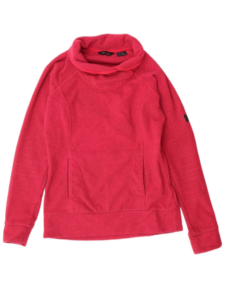 Suéter feminino BERGHAUS com gola redonda UK 10 pequeno poliéster rosa
