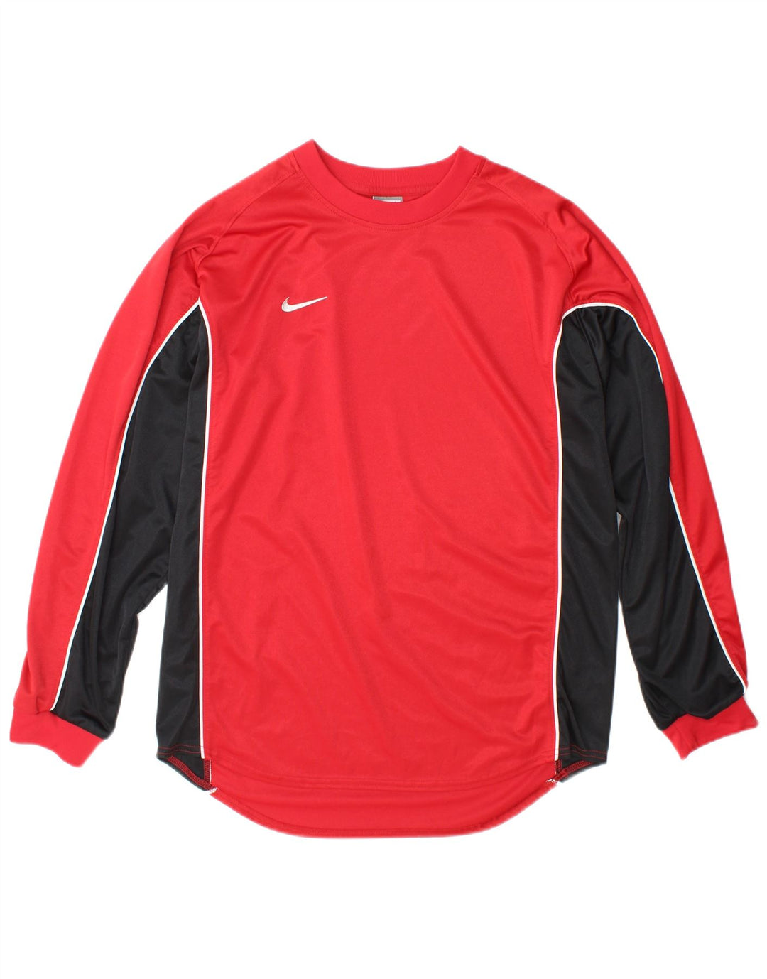 Nike masculino top manga longa UK 42/44 grande vermelho colorblock poliéster