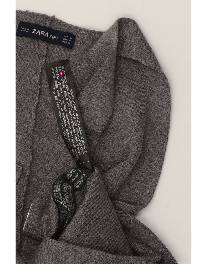 Zara Macacão feminino de malha UK 12 Viscose cinza médio