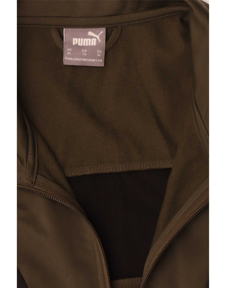 Puma Mens Tracksuit Top Jaqueta XL Khaki Colourblock Poliéster