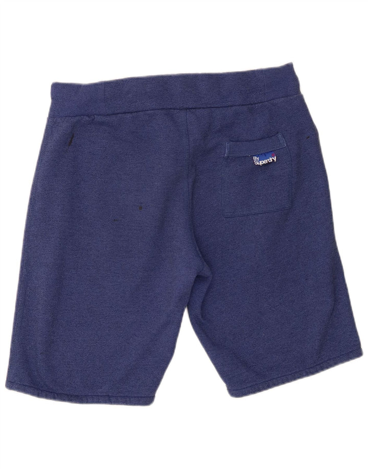 Superdry Mens Graphic Sport Shorts Médio Azul Algodão