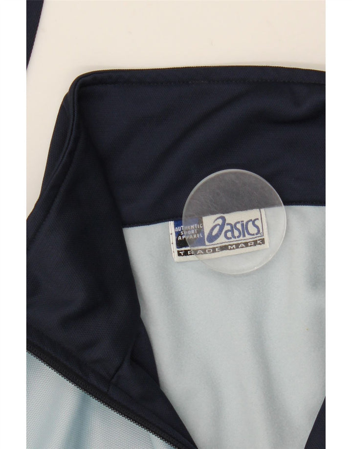 Asics Mens Tracksuit Top Jacket Grande Azul Colourblock Poliéster