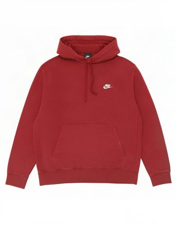 Nike Mens Hoodie Jumper Grande Algodão Borgonha