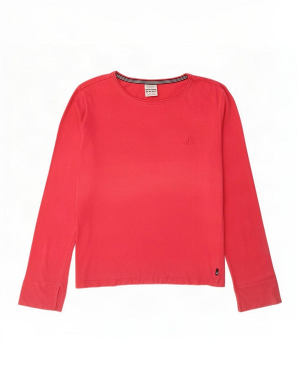 Top Feminino Adidas Manga Longa UK 16 Grande Algodão Rosa