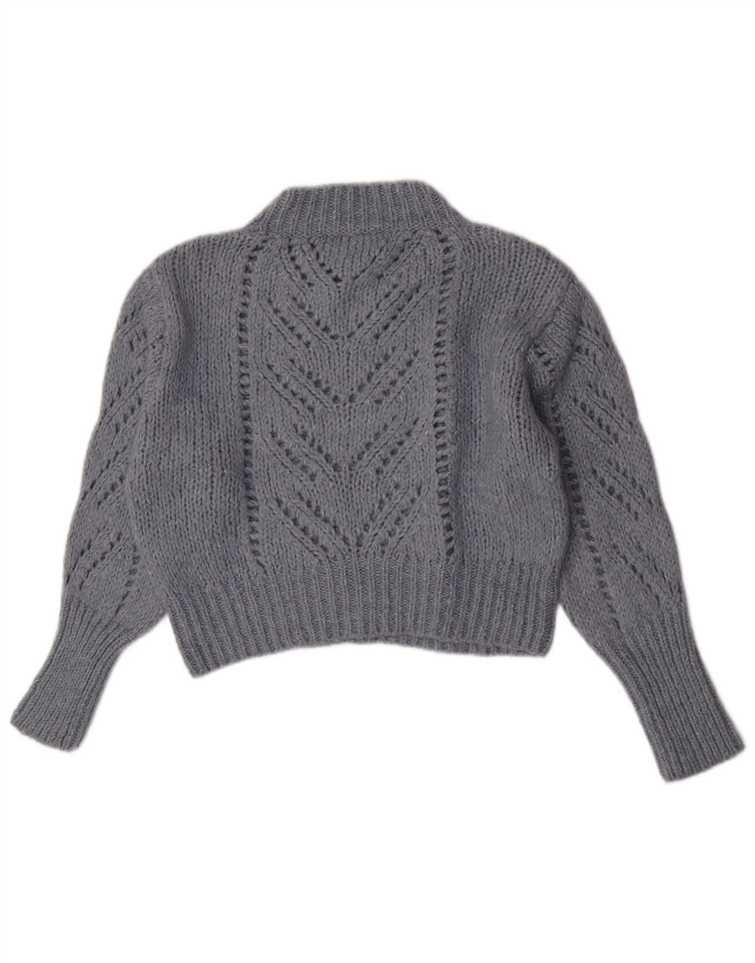 Suéter feminino Zara com gola tartaruga e gola alta, Reino Unido 12, médio, azul, acrílico