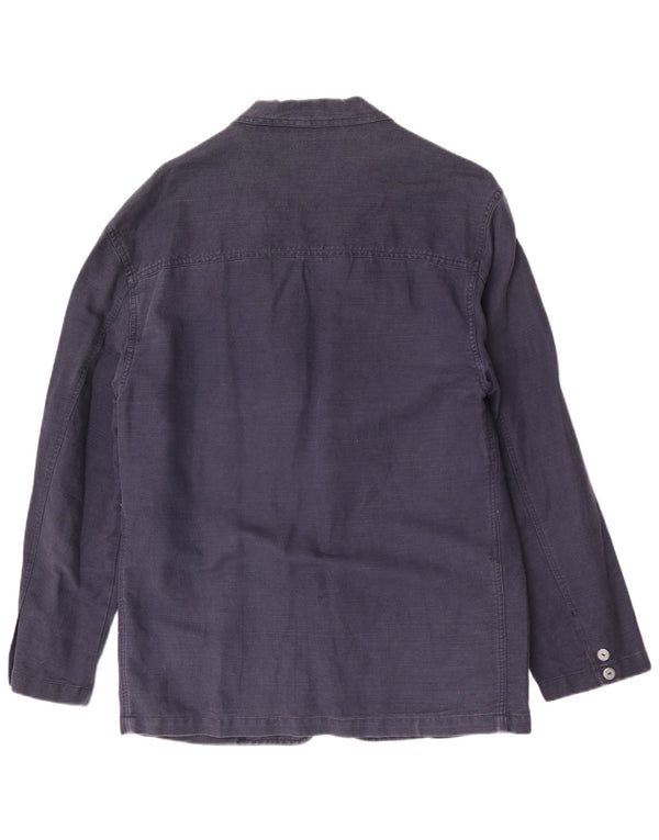 Trussardi Jeans Jaqueta blazer masculina de 2 botões Reino Unido 42 XL Linho azul marinho