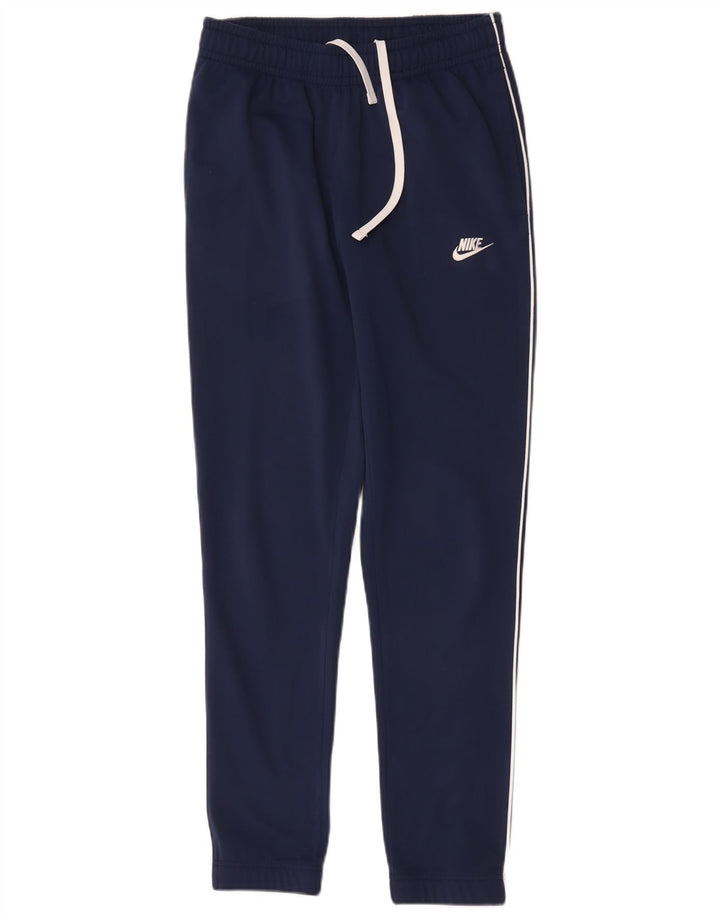 Calça de treino feminina Nike UK 10 pequena azul marinho poliéster