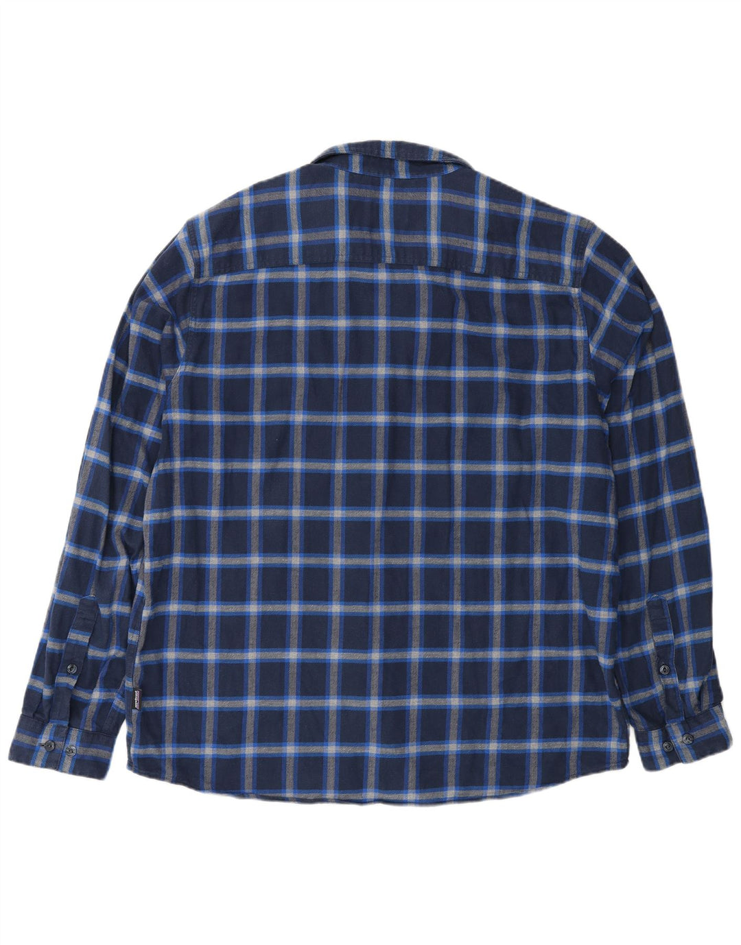 Camisa masculina de flanela Patagonia grande algodão xadrez azul