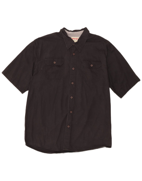 Camisa Wrangler masculina de manga curta XL algodão preto