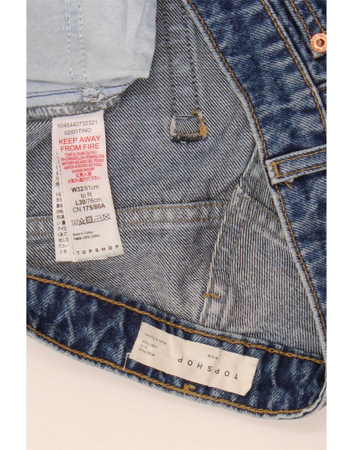 Calça jeans feminina Topshop Mom Tapered W32 L26 azul poliéster