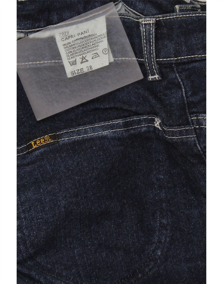 LEE Capri Jeans Feminino W28 L22 Azul Marinho Algodão