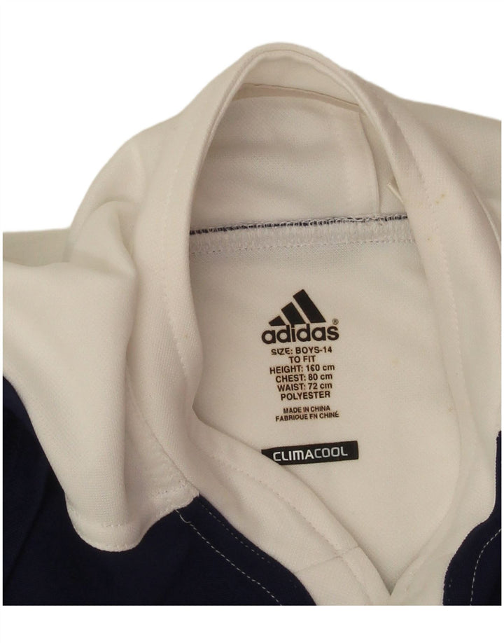 Camiseta Adidas Boys Climacool Top 13-14 Anos Branco Colorblock Poliéster