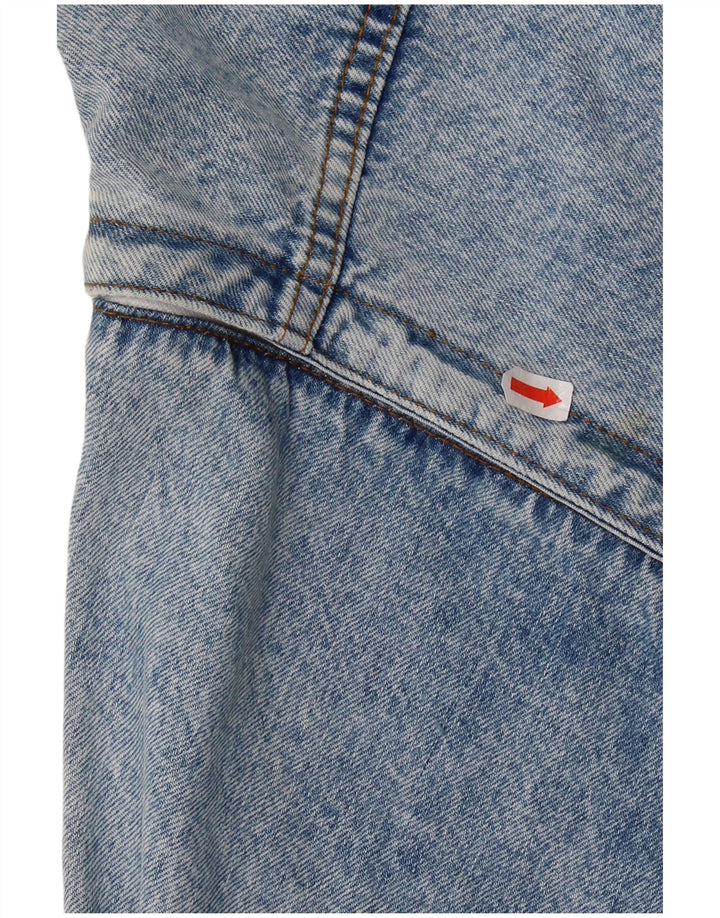 Jaqueta jeans feminina vintage Reino Unido 12 algodão azul médio