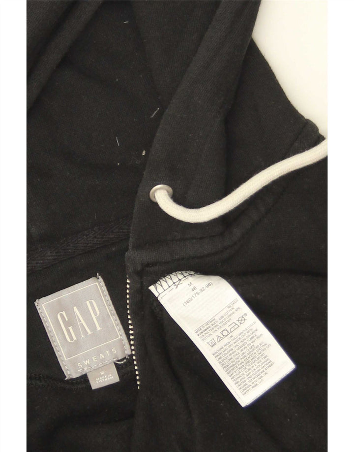 Suéter masculino Gap com capuz e zíper gráfico médio algodão preto