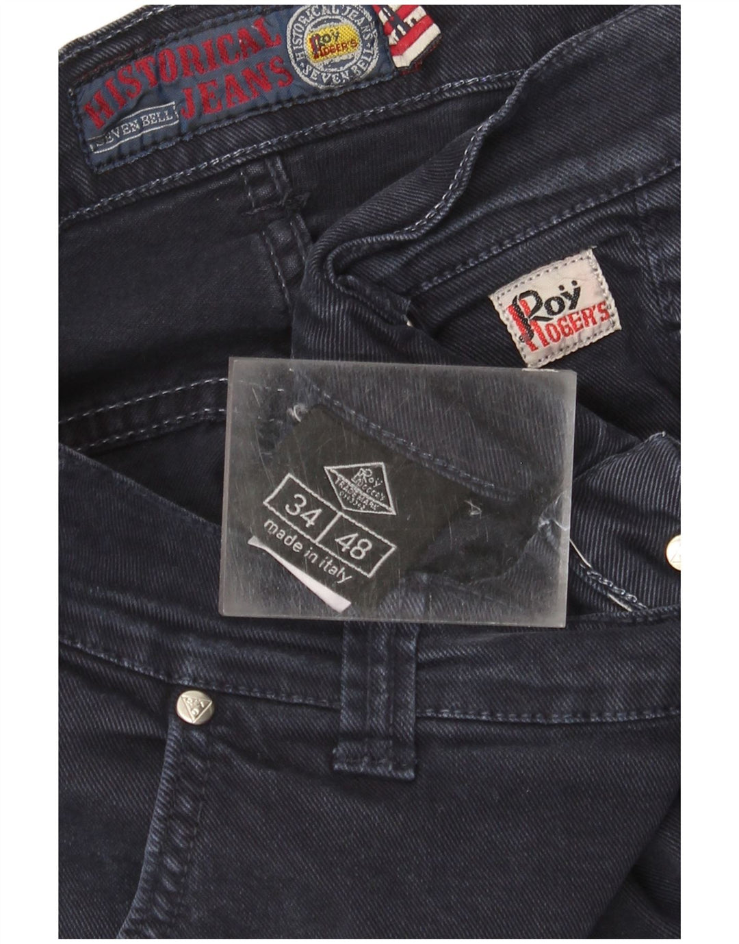 Roy Rogers Mens Straight Jeans IT 48 Médio W34 L30 Azul Marinho Algodão