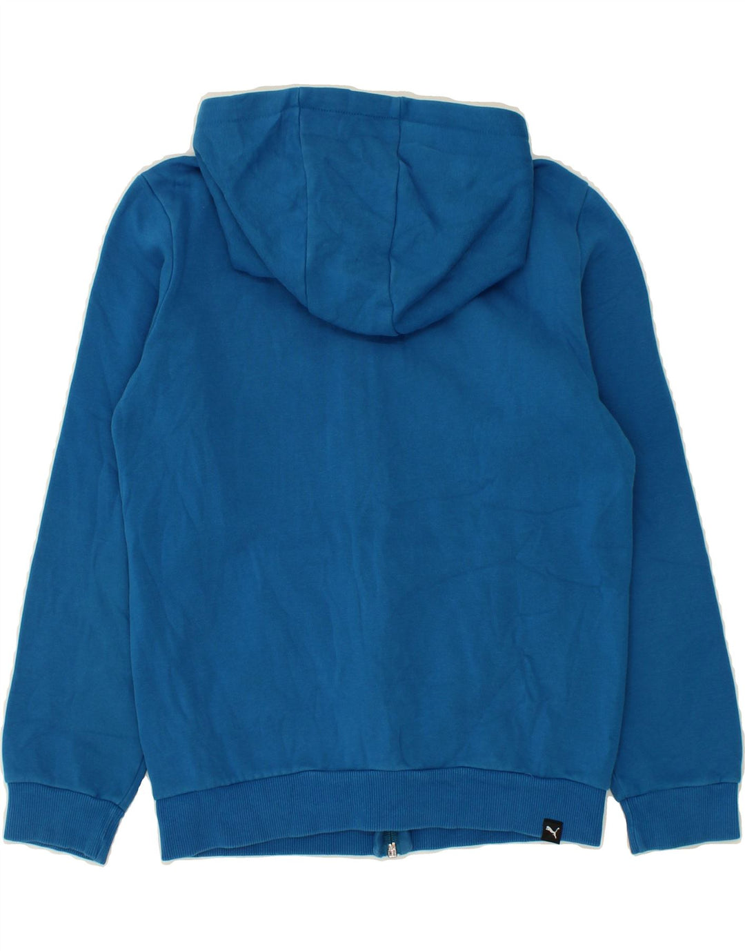 PUMA Boys Graphic Zip Hoodie Sweater 11-12 Years Blue Cotton Vintage Puma and Second-Hand Puma from Messina Hembry 