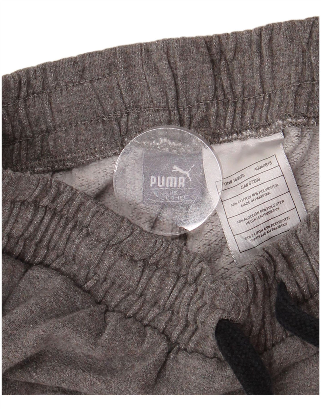 Calças de treino PUMA Boys 14-15 anos grandes listradas cinza algodão