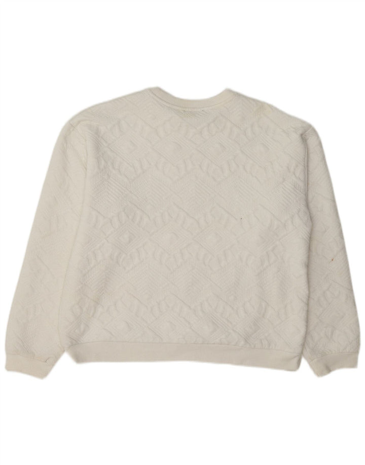 Moletom feminino Zara com ajuste relaxado Reino Unido 12 médio branco geométrico