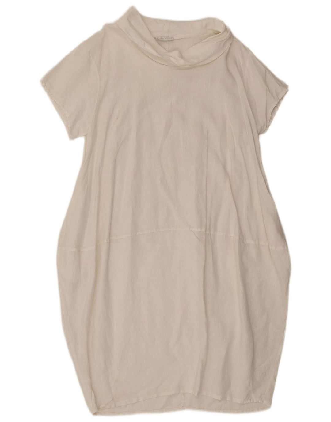 Vestido bolha feminino vintage UK 12 linho branco médio