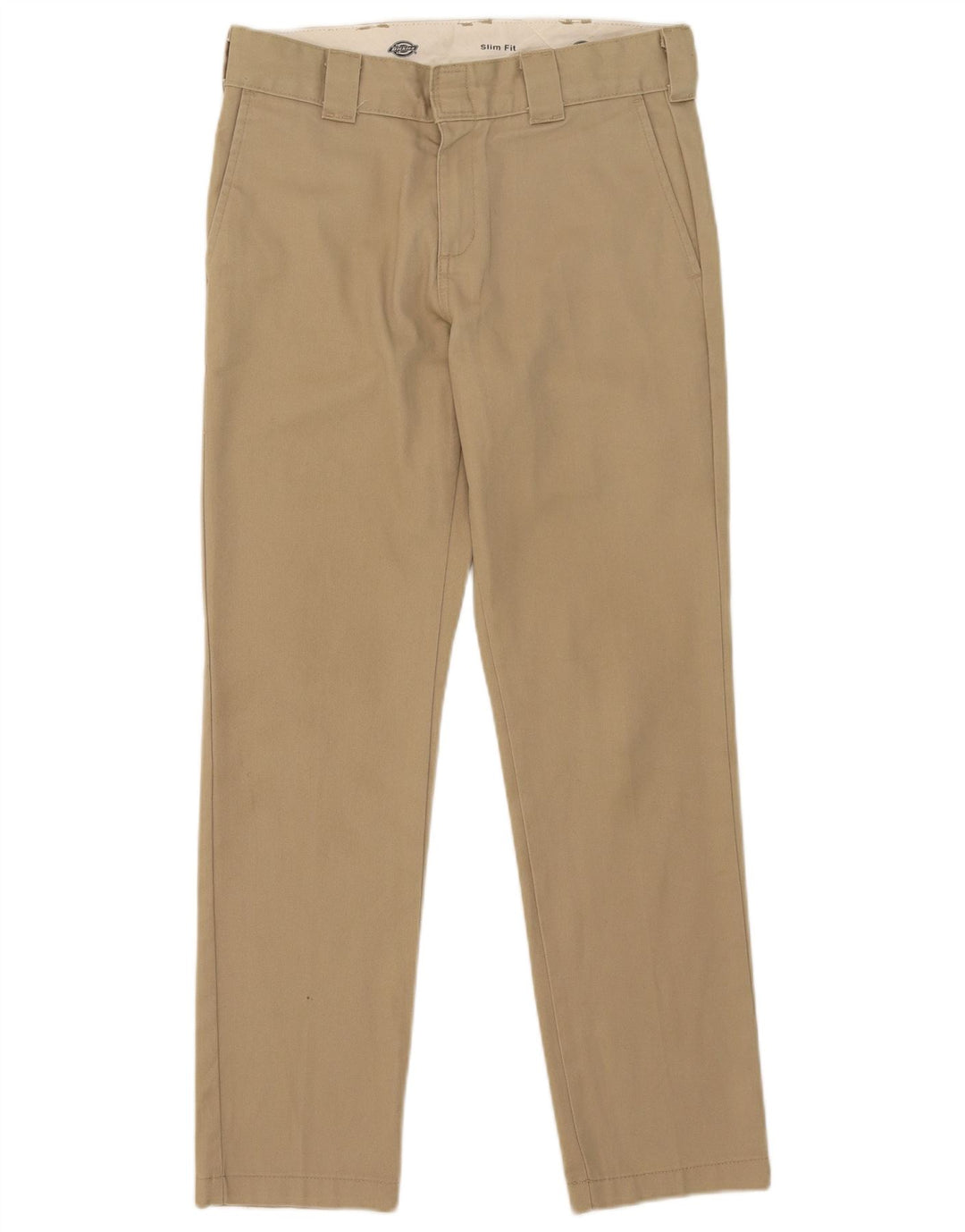 DICKIES Mens Slim Fit Chino Calças W29 L30 Poliéster Bege