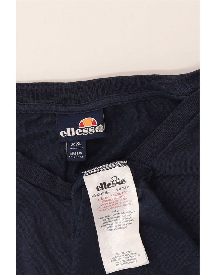 Camiseta Ellesse masculina gráfica Top XL algodão azul