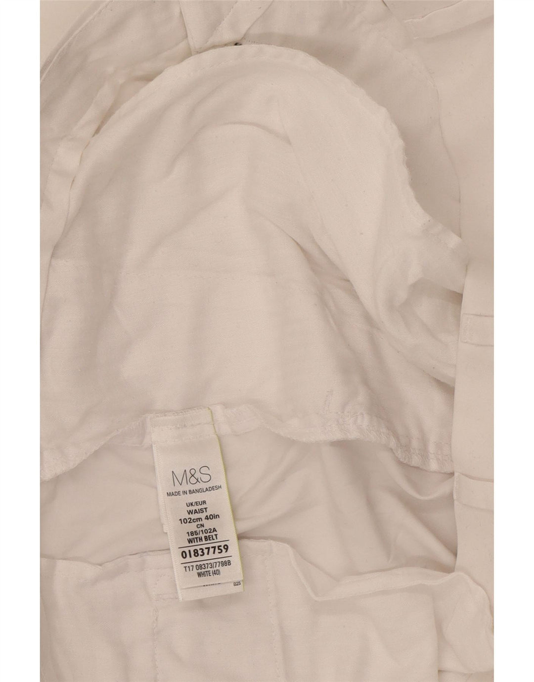 Shorts Chino Masculino Marks & Spencer W40 XL Algodão Branco